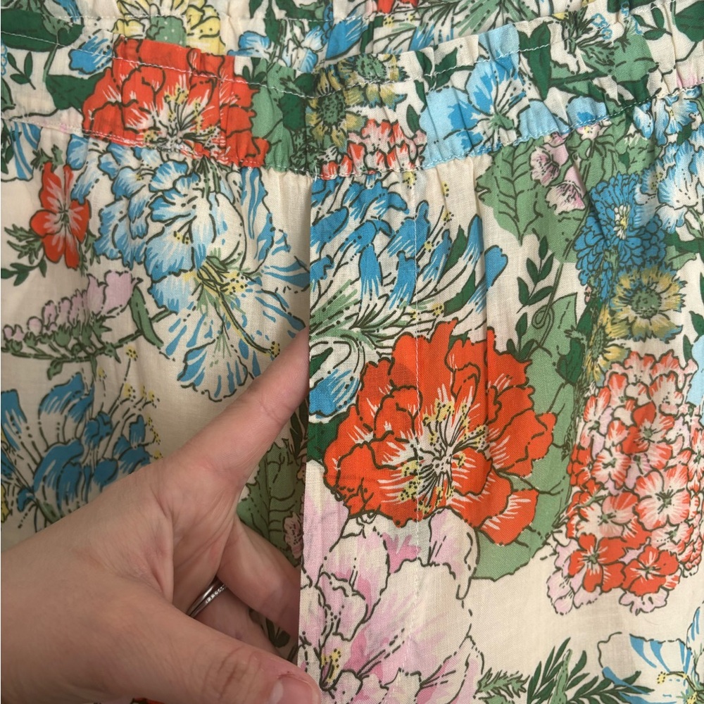 TROVATA Birds of Paradis Willa Vacation Resort Linen Floral Wide Pants Large AC - Picture 3 of 10